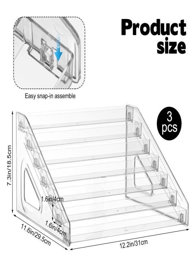 Hlimior 3 Pack 7-Tier Toy Cars Display Shelf for Hot Wheels Display Case Storage Organizer for 1/64 Scale Toy Cars-Hold 63 Toy Cars Clear Model Car Case Holder Container Shelf (Only case) - Image 2